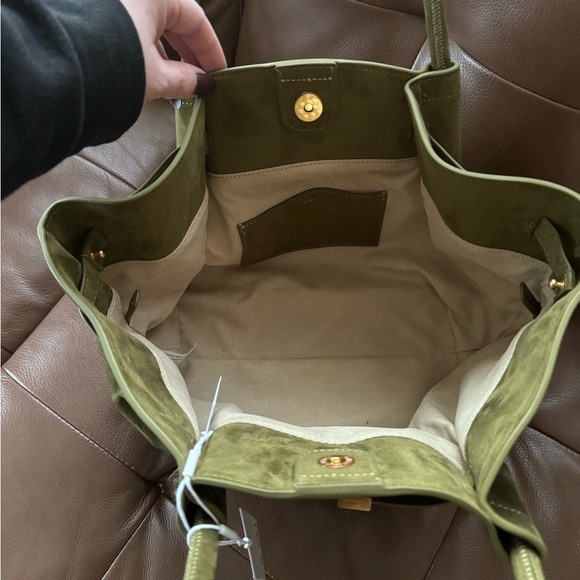 JW PEI - NWT Hana Medium Faux Suede Tote Bag- Dark Olive - Picture 7 of 10